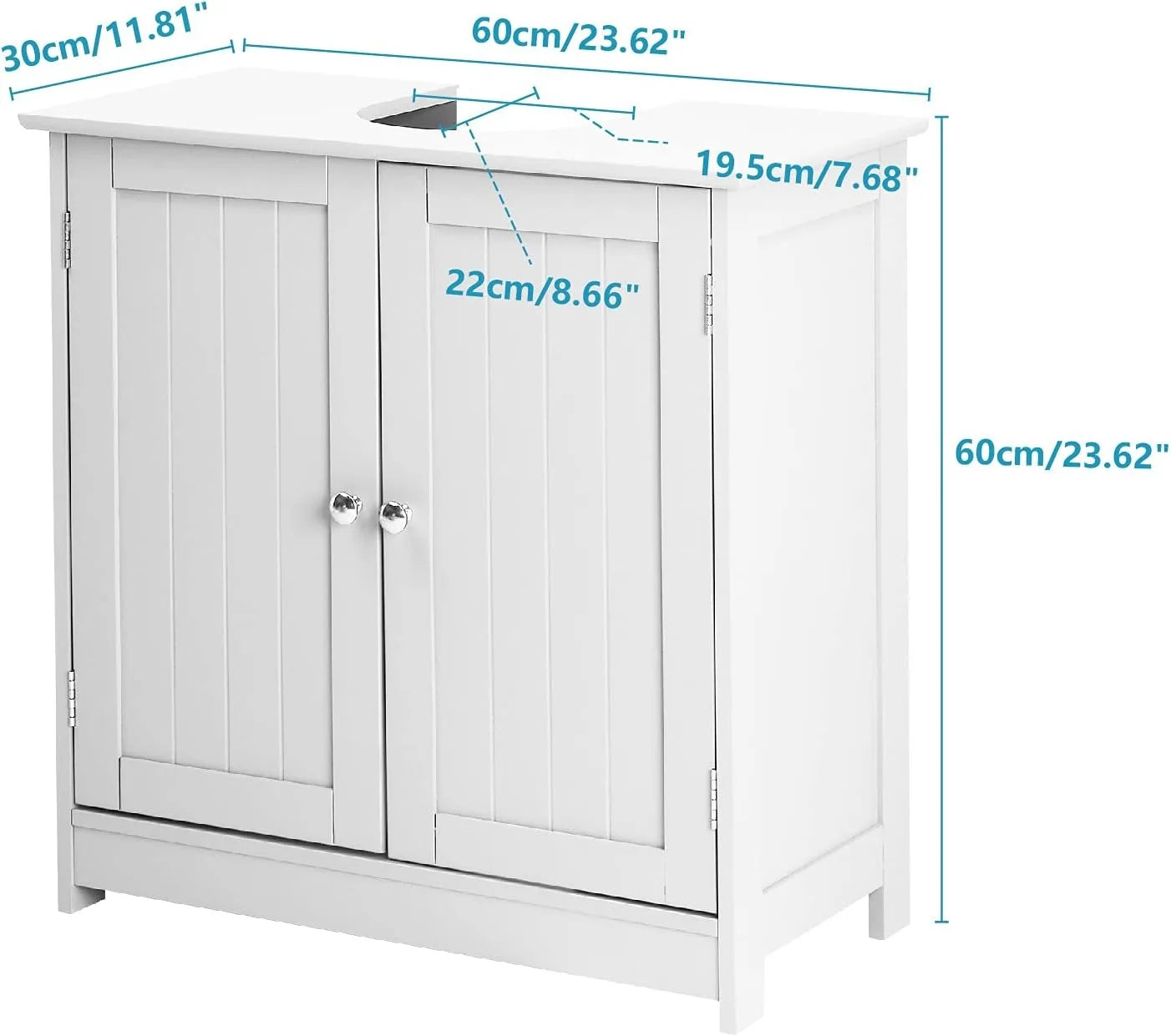 Pedestal Sink Cabinet Under-Sink Storage Vanity with Adjustable Shelf