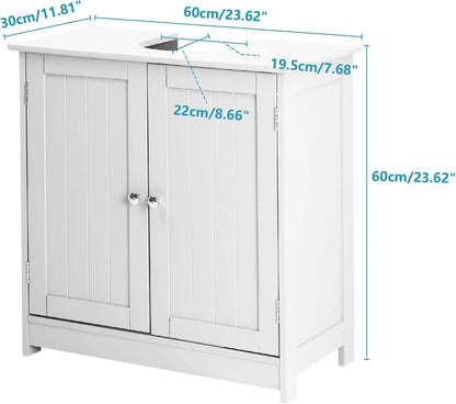 Pedestal Sink Cabinet Under-Sink Storage Vanity with Adjustable Shelf
