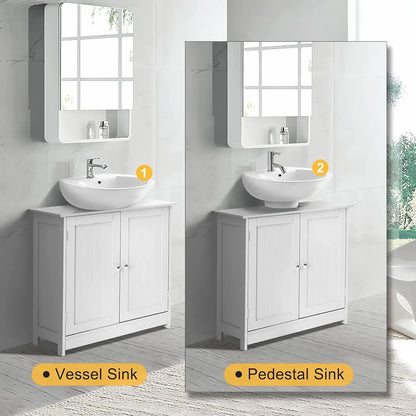 Pedestal Sink Cabinet Under-Sink Storage Vanity with Adjustable Shelf