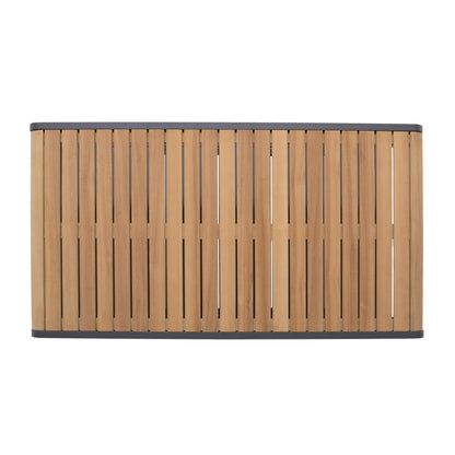 Amber Teak and Aluminum Rectangular Coffee Table
