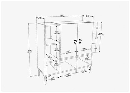 Platin Modern Shoe Cabinet with Ample Storage | Cupboard