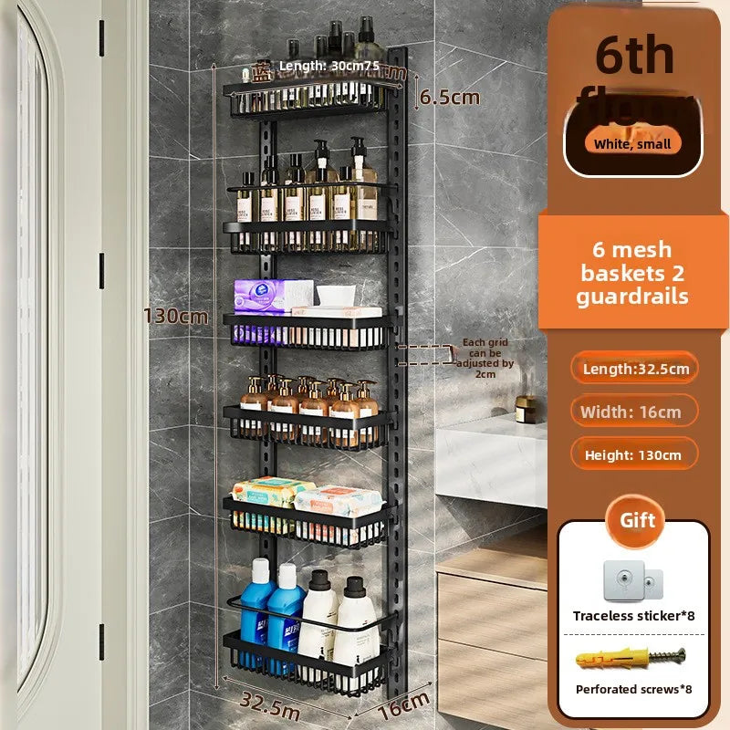 Multi-layer adjustable kitchen cabinet wall condiment seasoning rack No punching wall hanging storage shelf