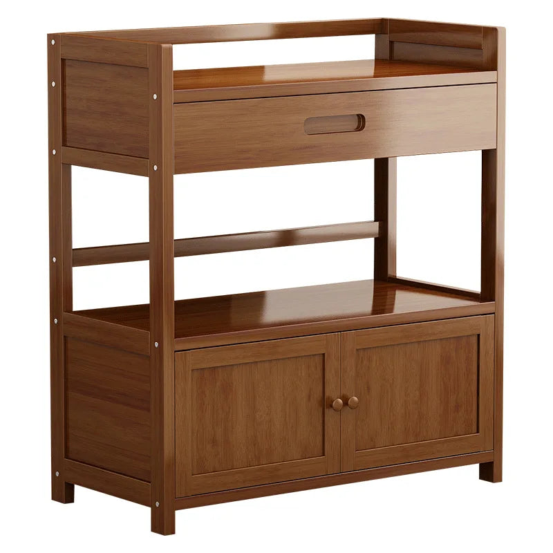 Bamboo tea table tea cabinet household multifunctional living room office tea set kitchen restaurant storage cabinet