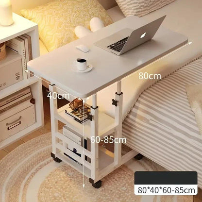 Rotating wheel household desk,bedside table, adjustable standing desk stand,mobile laptop stand,suitable for bedroom and office