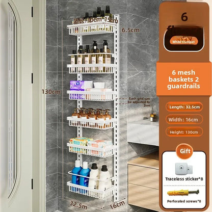 Multi-layer adjustable kitchen cabinet wall condiment seasoning rack No punching wall hanging storage shelf