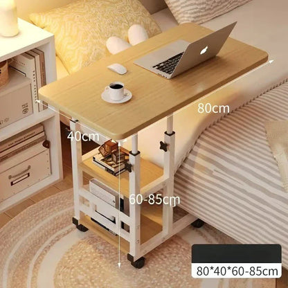 Rotating wheel household desk,bedside table, adjustable standing desk stand,mobile laptop stand,suitable for bedroom and office