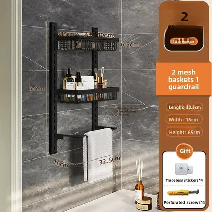 Multi-layer adjustable kitchen cabinet wall condiment seasoning rack No punching wall hanging storage shelf