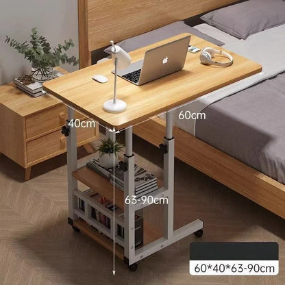 Rotating wheel household desk,bedside table, adjustable standing desk stand,mobile laptop stand,suitable for bedroom and office