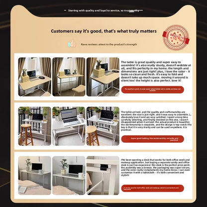 Folding study table, desk, bookshelf, integrated office, computer desk, portable mobile bedside table