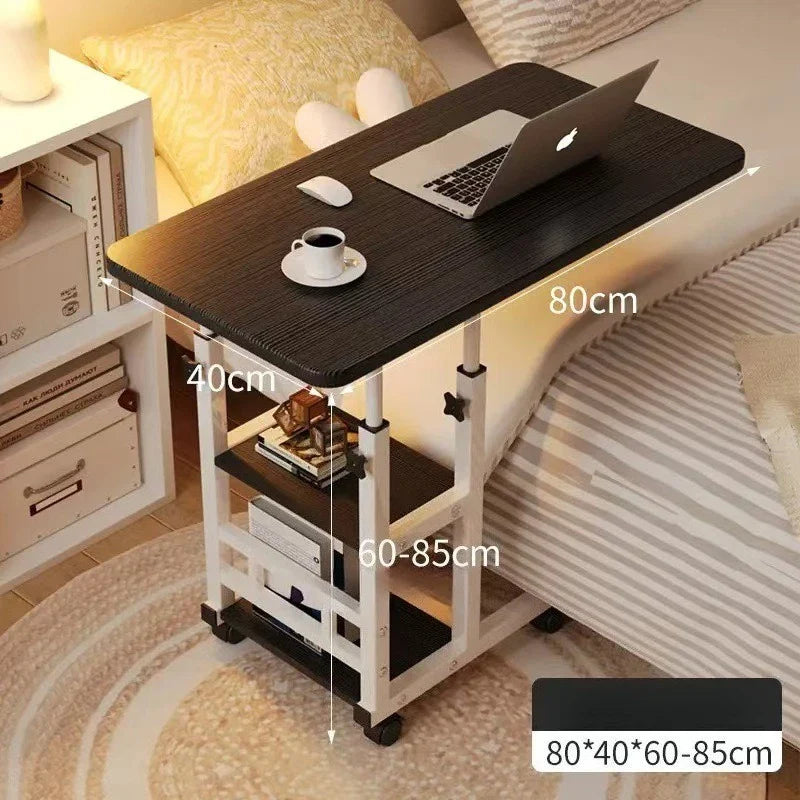 Rotating wheel household desk,bedside table, adjustable standing desk stand,mobile laptop stand,suitable for bedroom and office