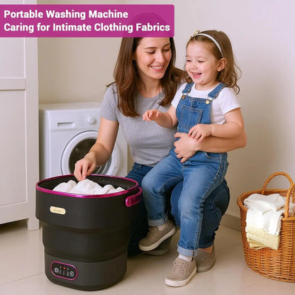 Collapsible Mini Washing Machine and Spin Dryer 13L Portable Washer 3 Cleaning Modes for Baby Clothes Underwear Socks Travel RV