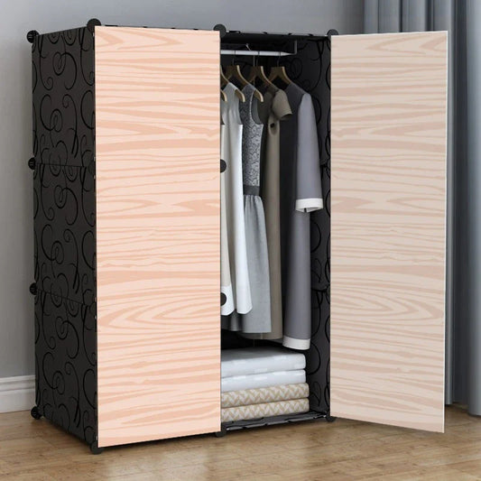 Portable Fabric Wardrobe Closet Easy Assembly Clothes Storage Cabinet Bedroom Rental Organizer Lightweight Durable Furniture