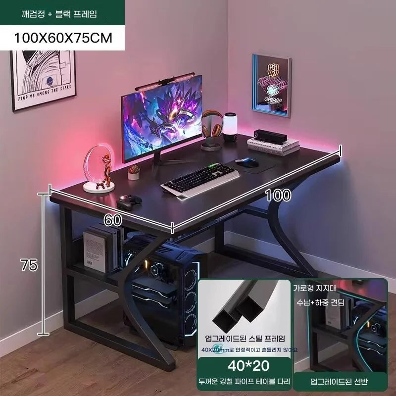 White Gaming Computer Desk Chair Set Home Office Study Bedroom Foldable Simple Ergonomic Modern Laptop Table Muebles Furniture
