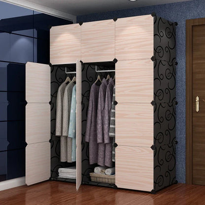 Portable Fabric Wardrobe Closet Easy Assembly Clothes Storage Cabinet Bedroom Rental Organizer Lightweight Durable Furniture