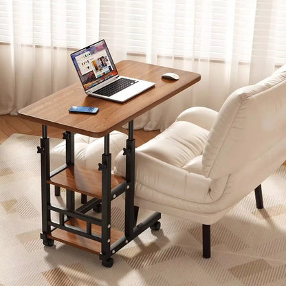 Rotating wheel household desk,bedside table, adjustable standing desk stand,mobile laptop stand,suitable for bedroom and office