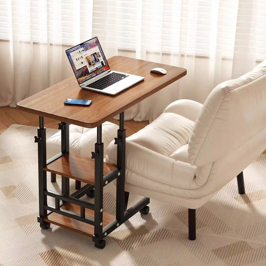 Rotating wheel household desk,bedside table, adjustable standing desk stand,mobile laptop stand,suitable for bedroom and office