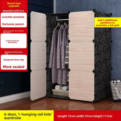 Portable Fabric Wardrobe Closet Easy Assembly Clothes Storage Cabinet Bedroom Rental Organizer Lightweight Durable Furniture