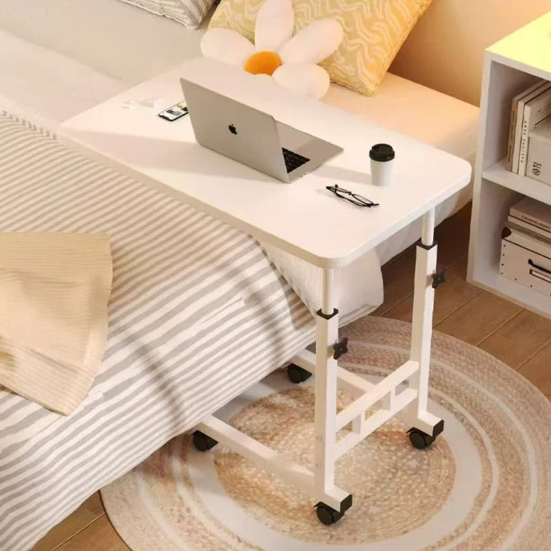 Rotating wheel household desk,bedside table, adjustable standing desk stand,mobile laptop stand,suitable for bedroom and office