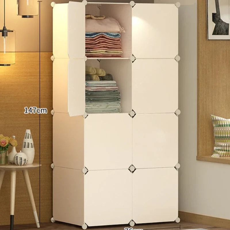Portable Fabric Wardrobe Closet Easy Assembly Clothes Storage Cabinet Bedroom Rental Organizer Lightweight Durable Furniture