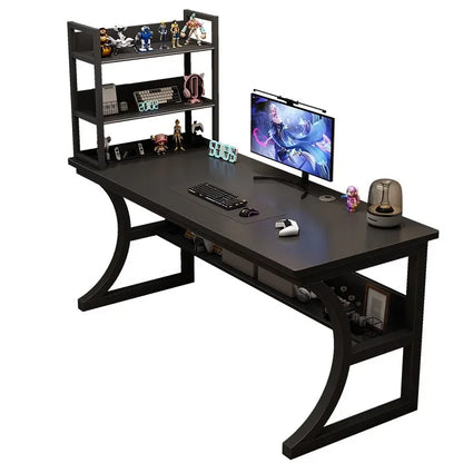 Ergonomic Gaming Computer Desk Storage Shelf Home Office Study Station Adjustable Height Desktop Table Cable Management  Desks