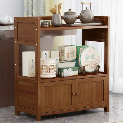 Bamboo tea table tea cabinet household multifunctional living room office tea set kitchen restaurant storage cabinet