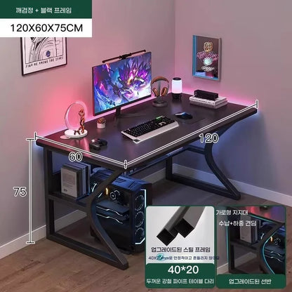 White Gaming Computer Desk Chair Set Home Office Study Bedroom Foldable Simple Ergonomic Modern Laptop Table Muebles Furniture
