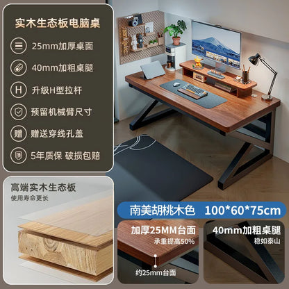 80-140cm solid wood computer table desktop office desk gaming table simple student desk furniture home bedroom