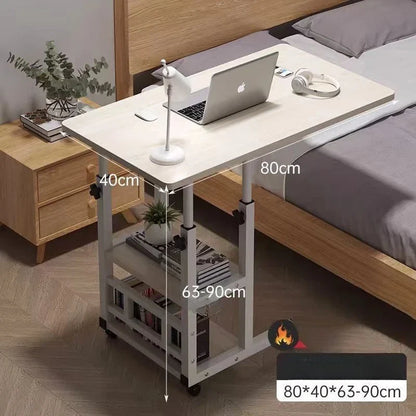 Rotating wheel household desk,bedside table, adjustable standing desk stand,mobile laptop stand,suitable for bedroom and office