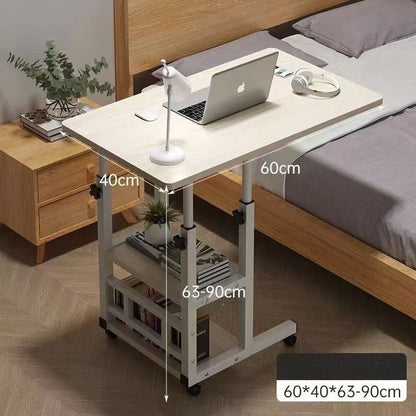 Rotating wheel household desk,bedside table, adjustable standing desk stand,mobile laptop stand,suitable for bedroom and office