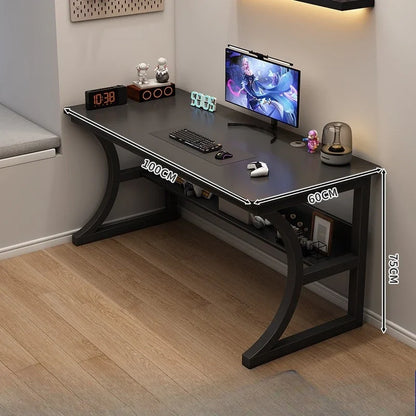 Ergonomic Gaming Computer Desk Storage Shelf Home Office Study Station Adjustable Height Desktop Table Cable Management  Desks