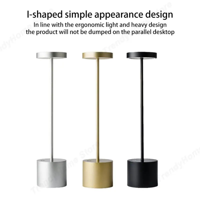 Aluminum Alloy LED Table Lamp | Rechargeable Touch Dimming Night Light