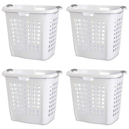 Set of 4 Heavy Duty Plastic Laundry Hamper Dirty Clothes Basket