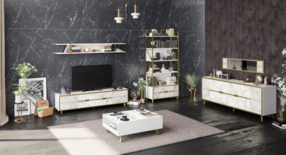 Frida Coffee Table - Ephesus Marble & Gold