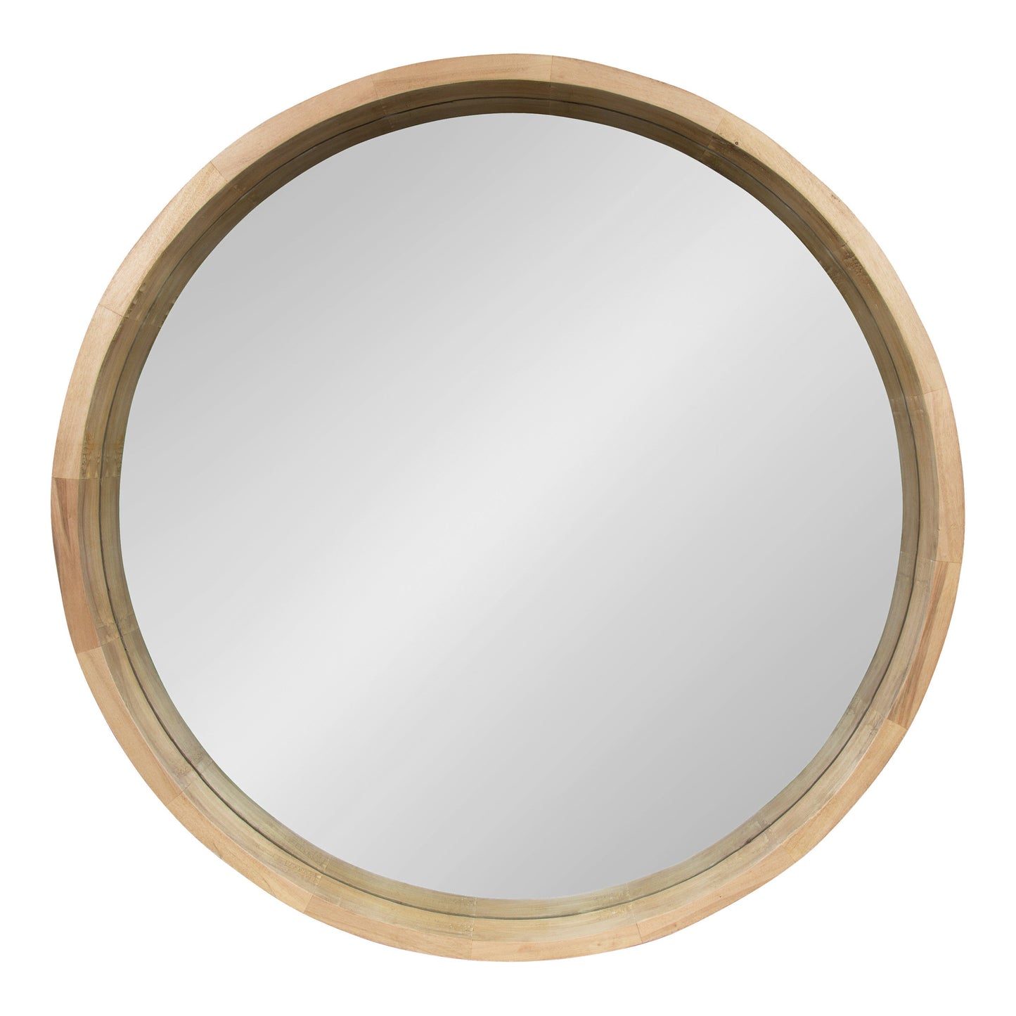 Hutton Round Wood Wall Mirror