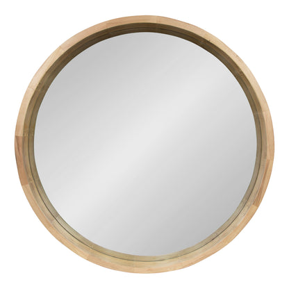 Hutton Round Wood Wall Mirror