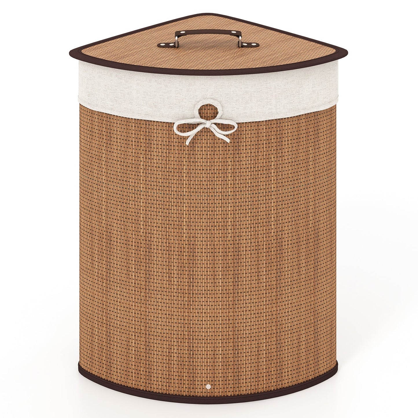 Corner Bamboo Hamper Laundry Basket