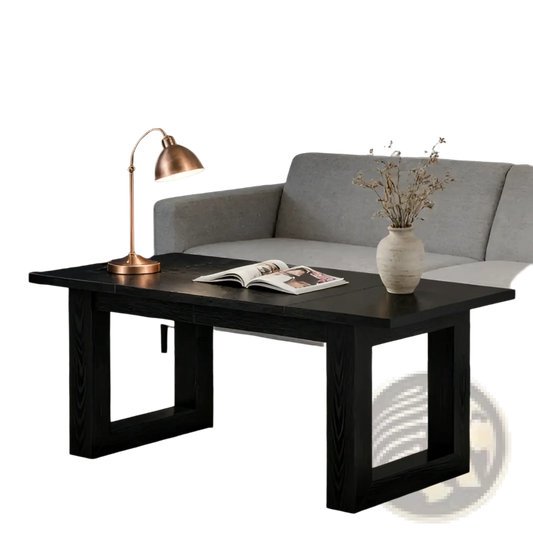 Black Wooden Office Desk Modern Minimalist Workstation