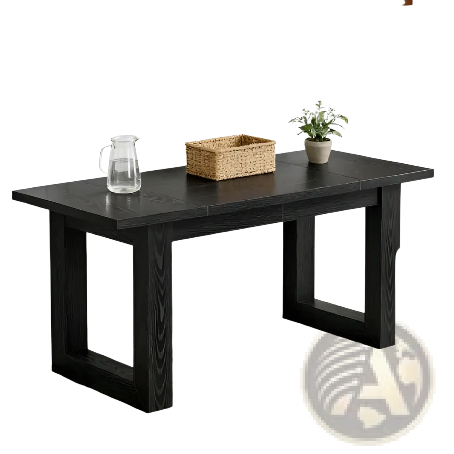 Black Wooden Office Desk Modern Minimalist Workstation