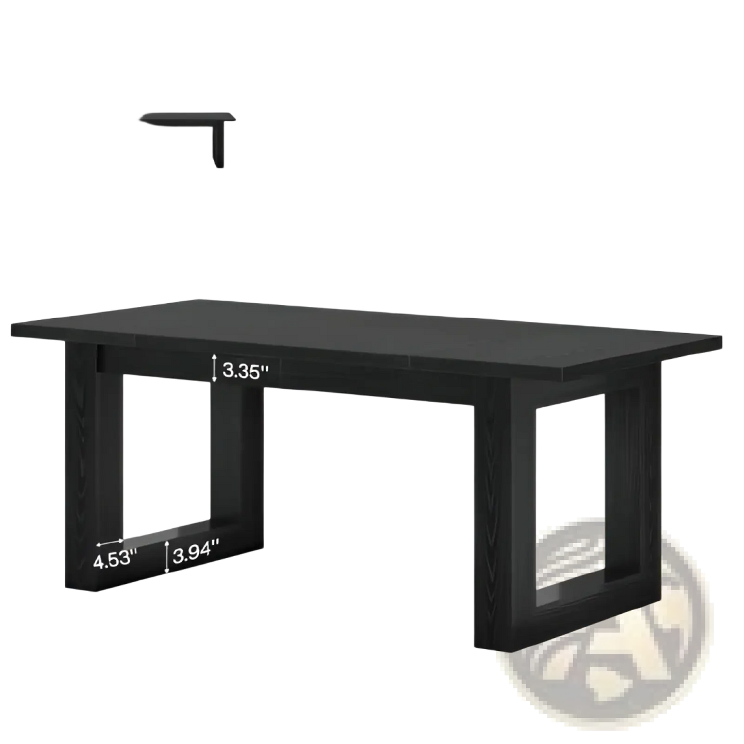 Black Wooden Office Desk Modern Minimalist Workstation