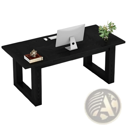 Black Wooden Office Desk Modern Minimalist Workstation