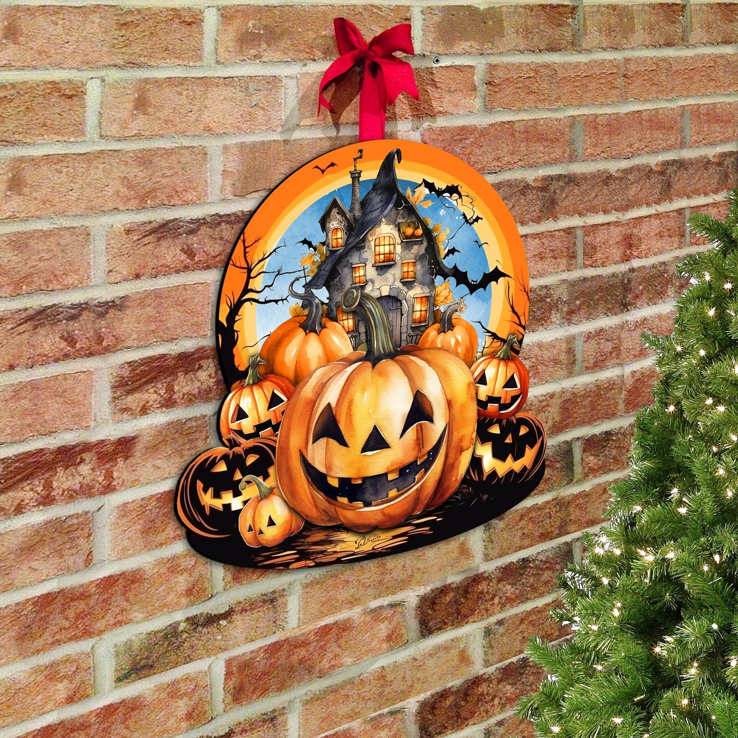 Haunted House Holiday Door Decor by G. Debrekht - Thanksgiving Halloween Decor - 8611041-2H