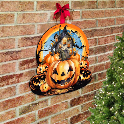 Haunted House Holiday Door Decor by G. Debrekht - Thanksgiving Halloween Decor - 8611041-2H