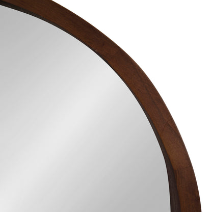 Hutton Round Wood Wall Mirror