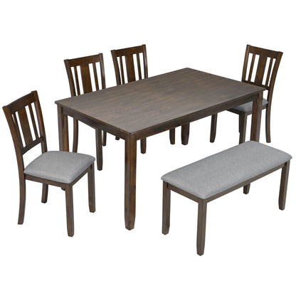 Kitchen Dining Set, Rectangular Dining Table With Upholstered Chairs