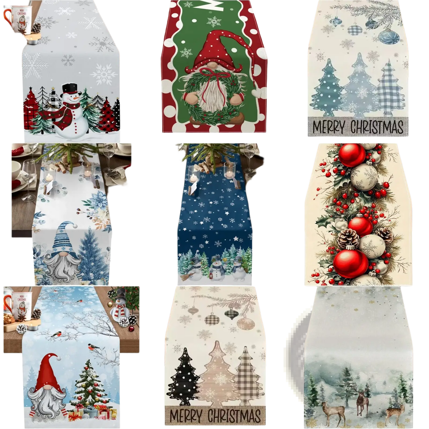 Christmas Table Runner Festive Holiday Decor 183x33