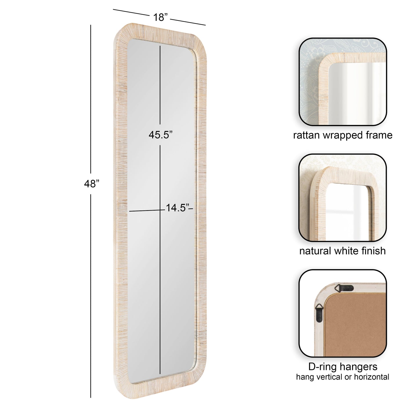 Rahfy Rectangle Framed Wall Mirror