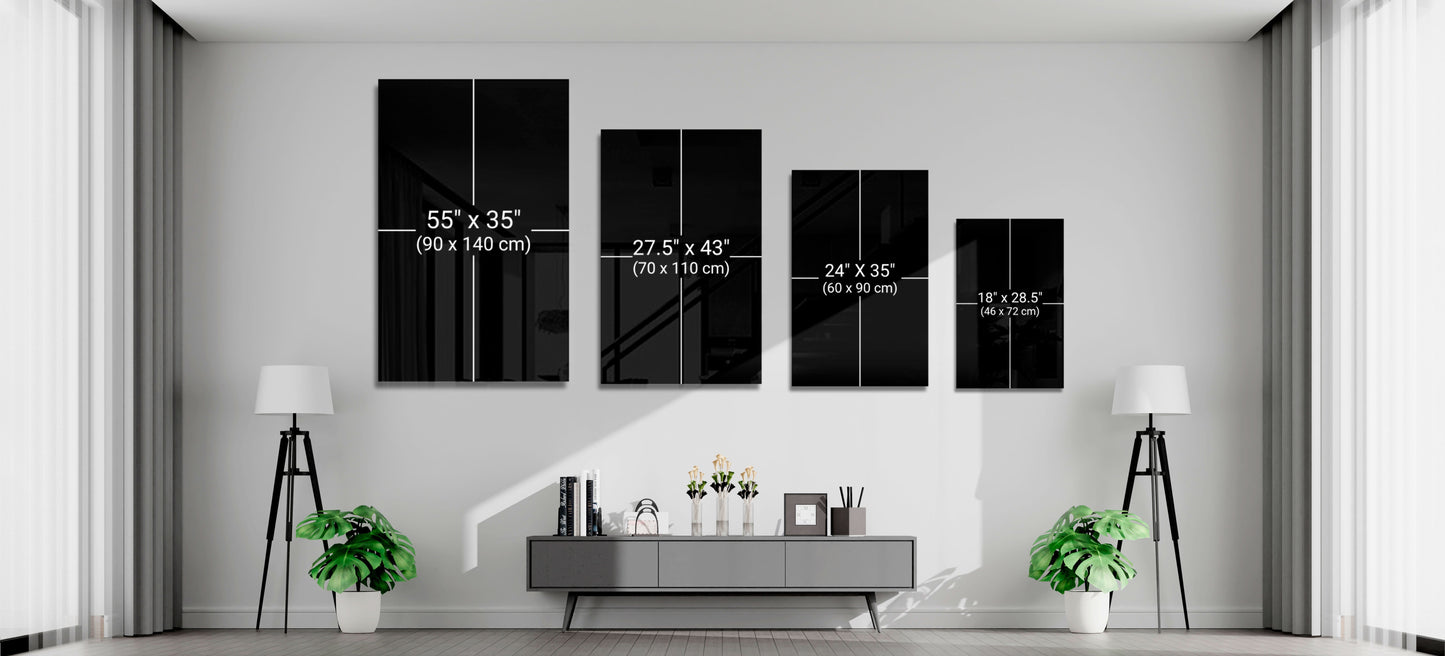 Chalk Equations and Neon Swirl Brain Glass Wall Art
