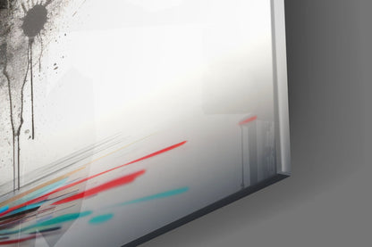 Rainbow Bull White Splash Glass Wall Art