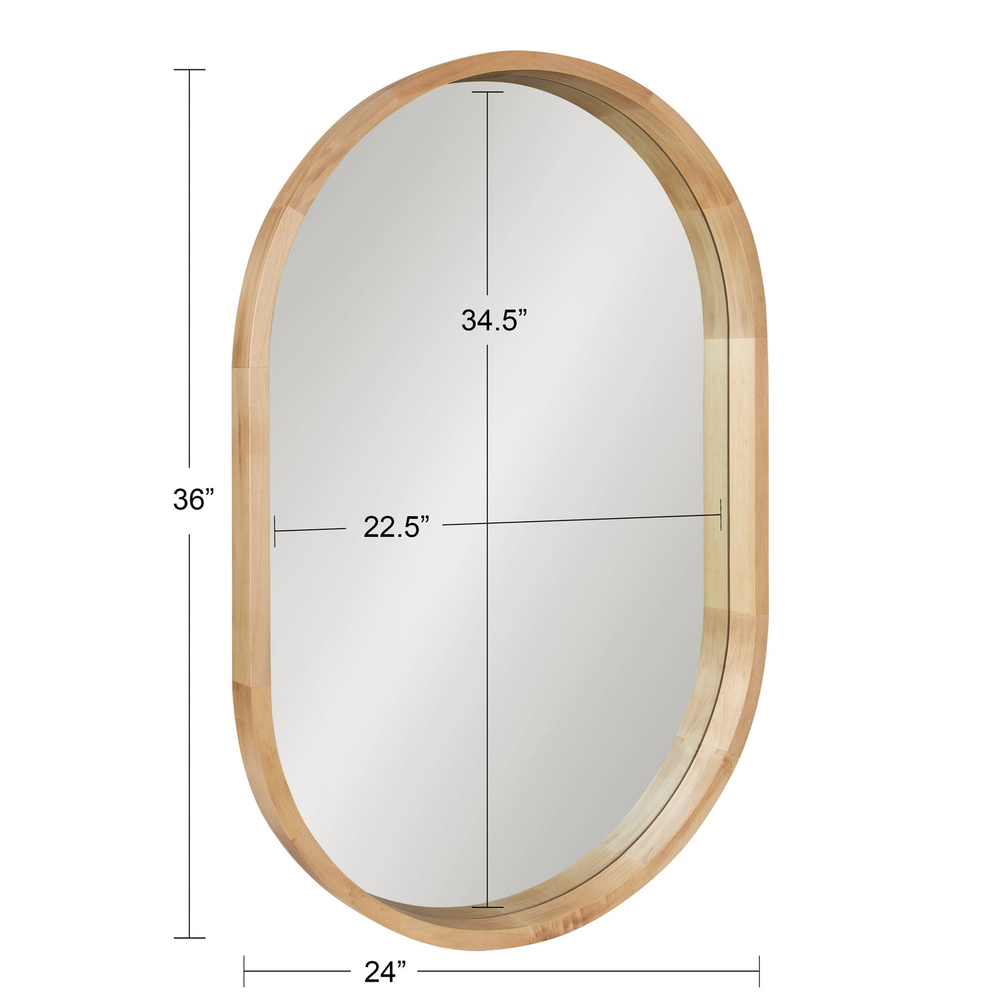 Hutton Wood Framed Capsule Mirror