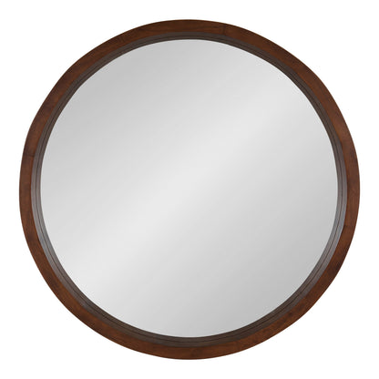 Hutton Round Wood Wall Mirror